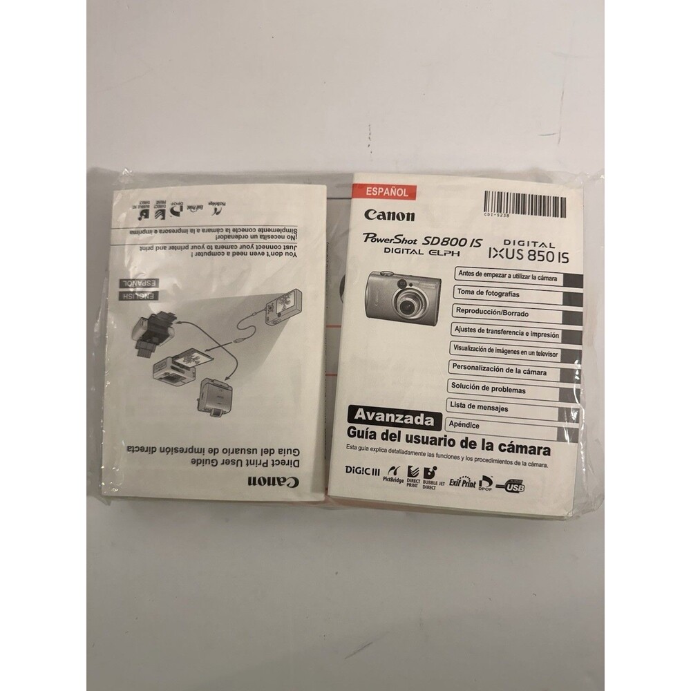 Canon PowerShot SD800 IS Elph User Guide Digital Camera 1XUS 850 Manuals Only